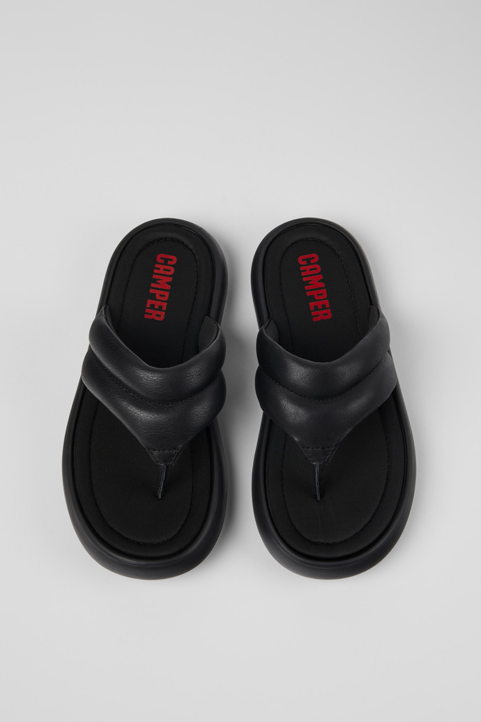 Camper Pelotas Flota - Schwarze Damenflipflops aus Leder