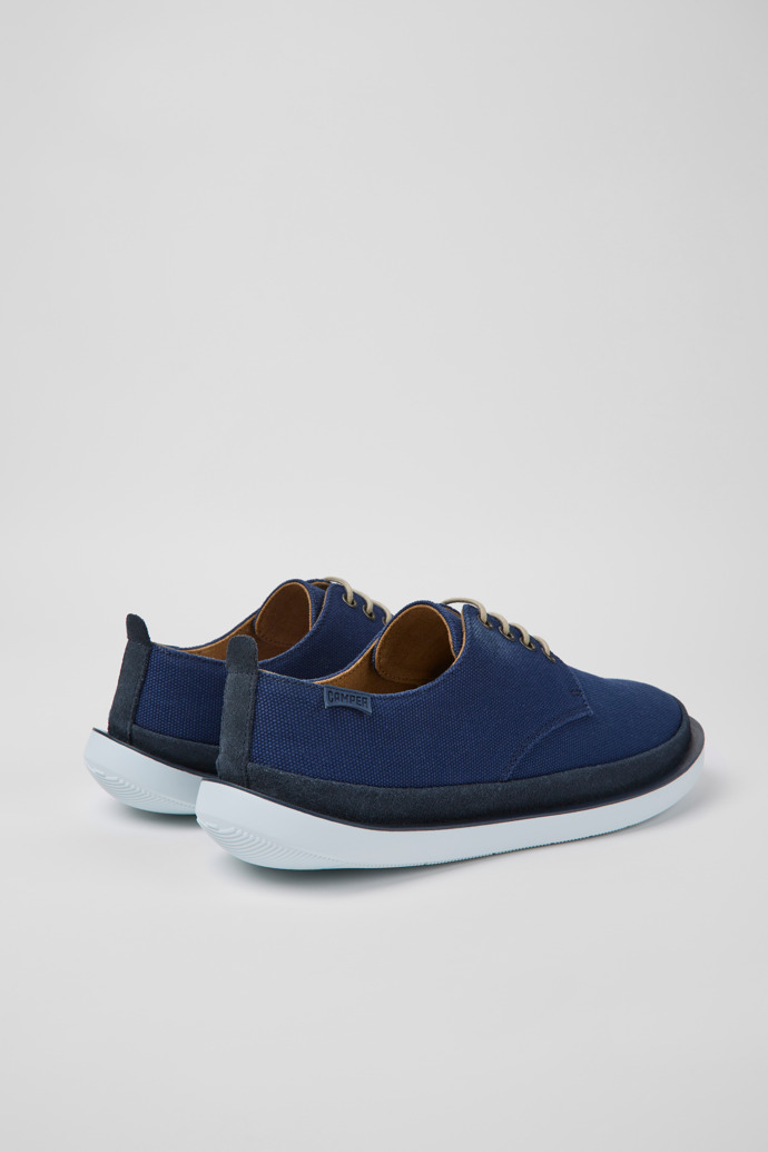 Camper Wagon - Blauer Herrenschuh aus Textil und Nubukleder