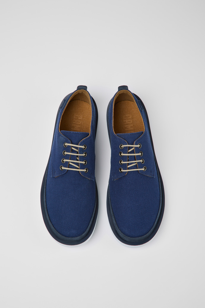 Camper Wagon - Blauer Herrenschuh aus Textil und Nubukleder
