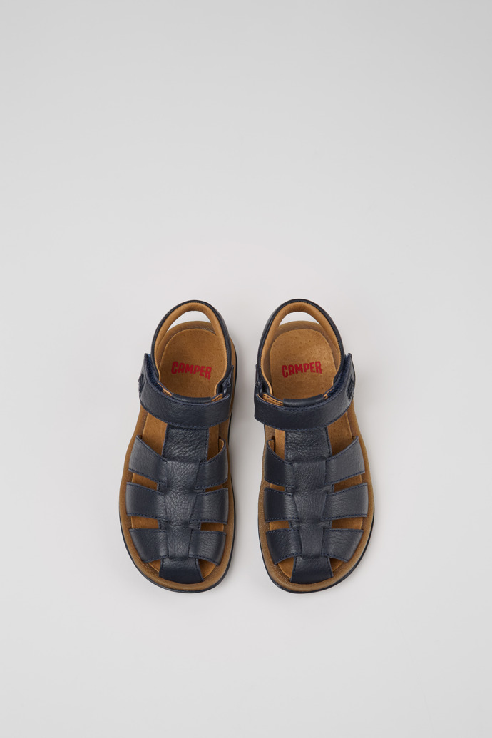 Camper Bicho - Blauer geschlossener Kindersandaletten aus Leder.
