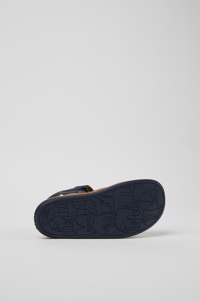Camper Bicho - Blauer geschlossener Kindersandaletten aus Leder.