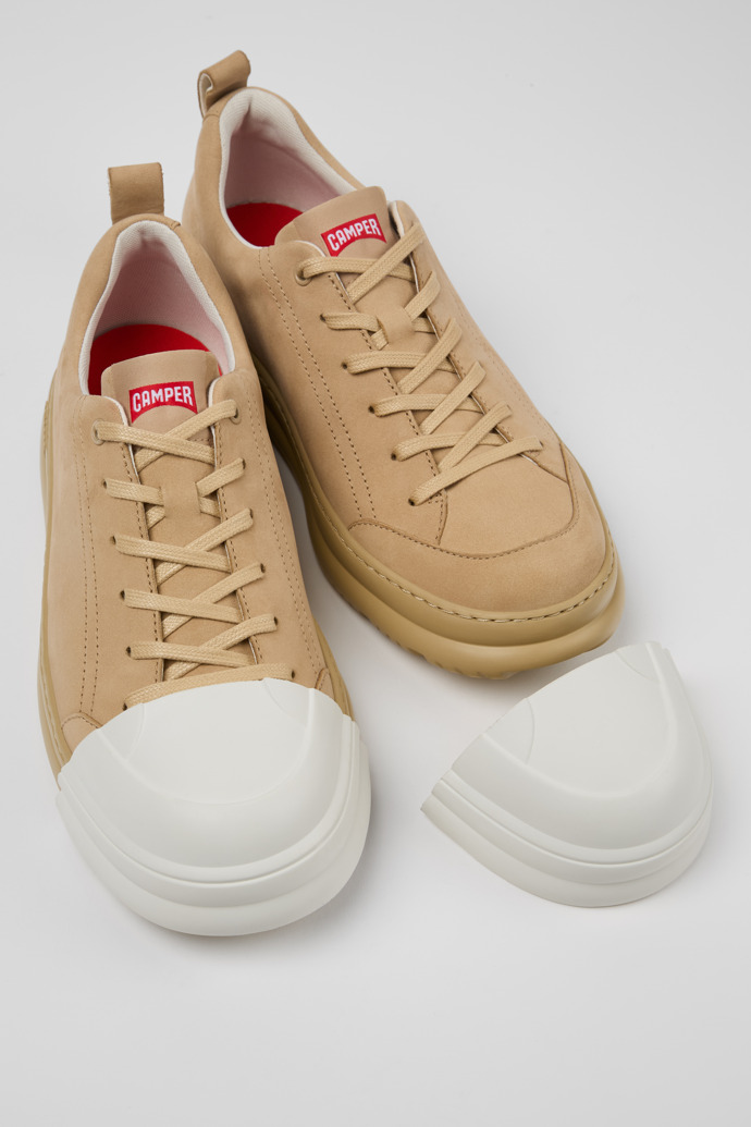 Camper Junction Runner - Beige Herrensneaker aus Nubukleder.
