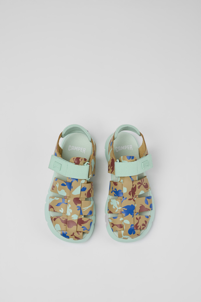 Camper Oruga - Mehrfarbige Sandalen aus Leder/Textil