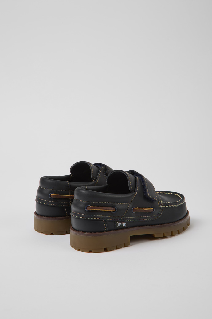 Camper Compas - Blauer Kinderschuh aus Leder im Nautikstil.