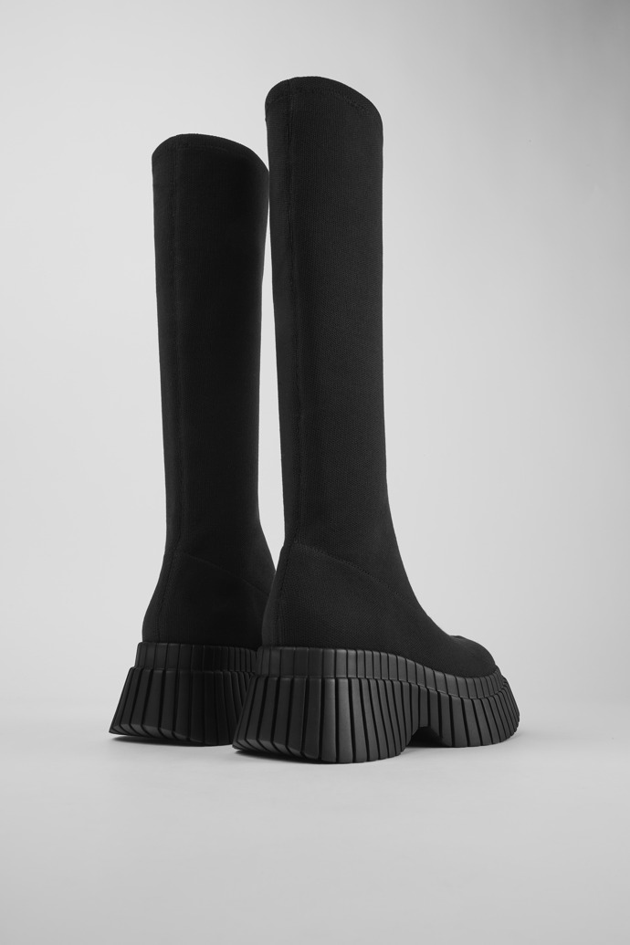 Camper BCN TENCEL® - Schwarzer, mittelhoher Damenstiefel aus Textil.