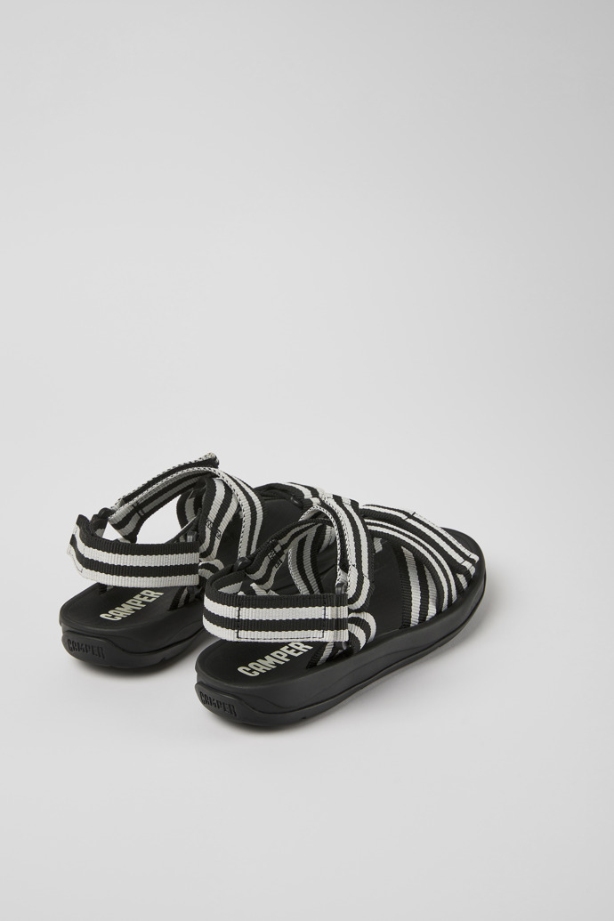 Camper Match - Schwarz-weiße Damensandale aus Textil