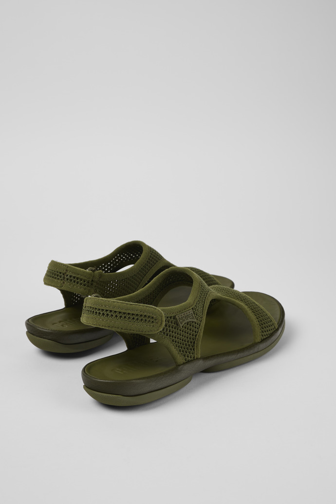 Camper Right - Grüne Damensandalen aus Textil/Leder