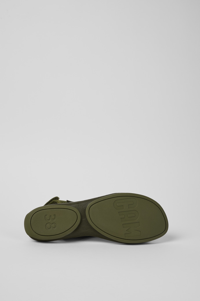 Camper Right - Grüne Damensandalen aus Textil/Leder