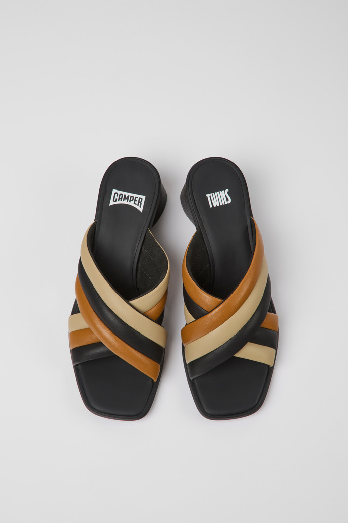 Camper Twins - Bunte Damensandale aus Leder