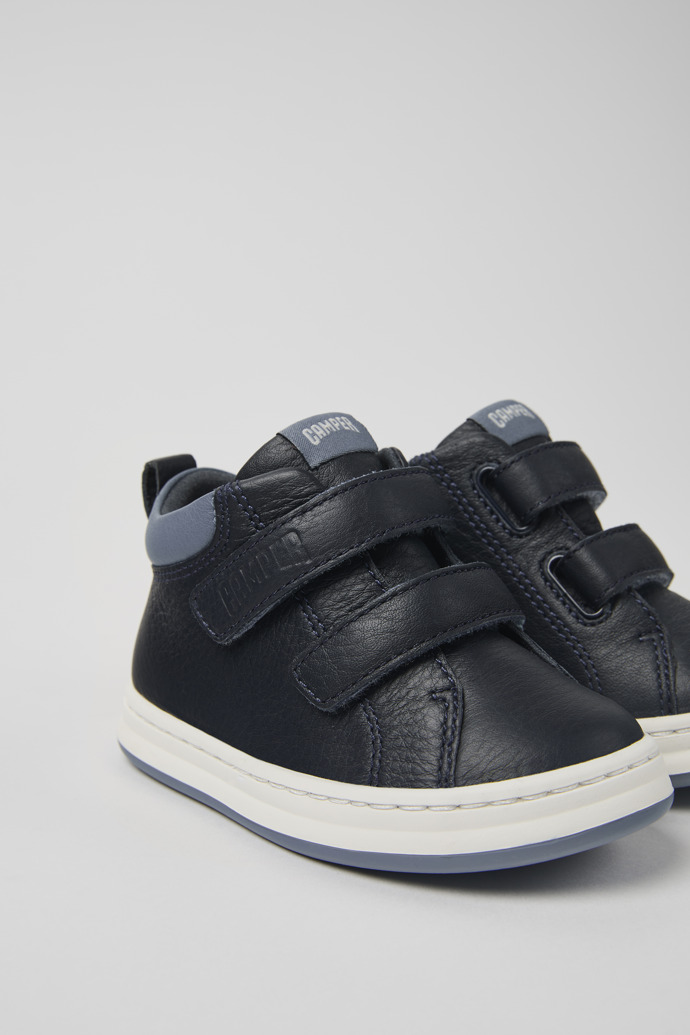 Camper Runner - Blaue und graue Kindersneaker aus Leder