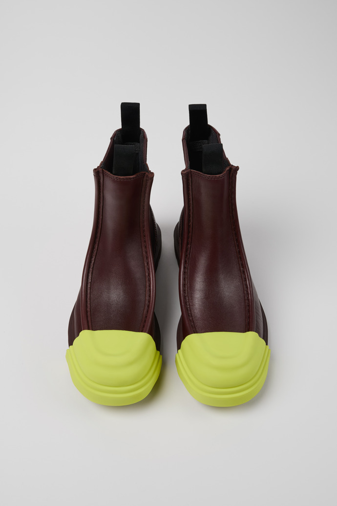 Camper Junction - Weinroter Chelseastiefel für Damen aus Leder