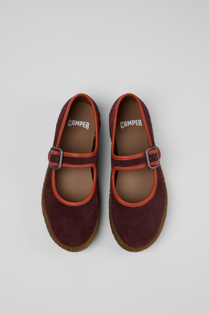Camper Peu Terreno - Weinroter Damenschuh aus Nubukleder und Leder.