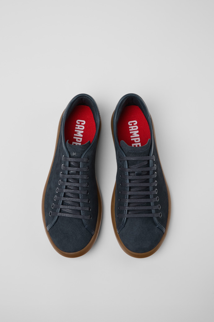 Camper Pelotas Soller - Blauer Herrensneaker aus Nubukleder und Leder.