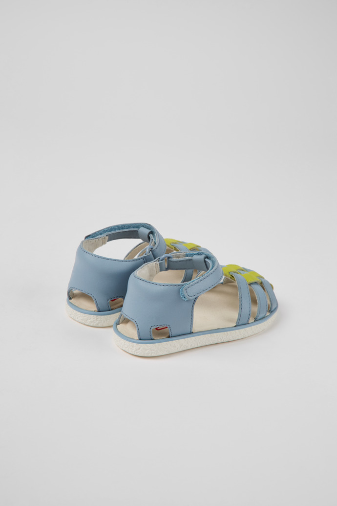 Camper Miko - Grün-blaue Kindersandale aus Leder