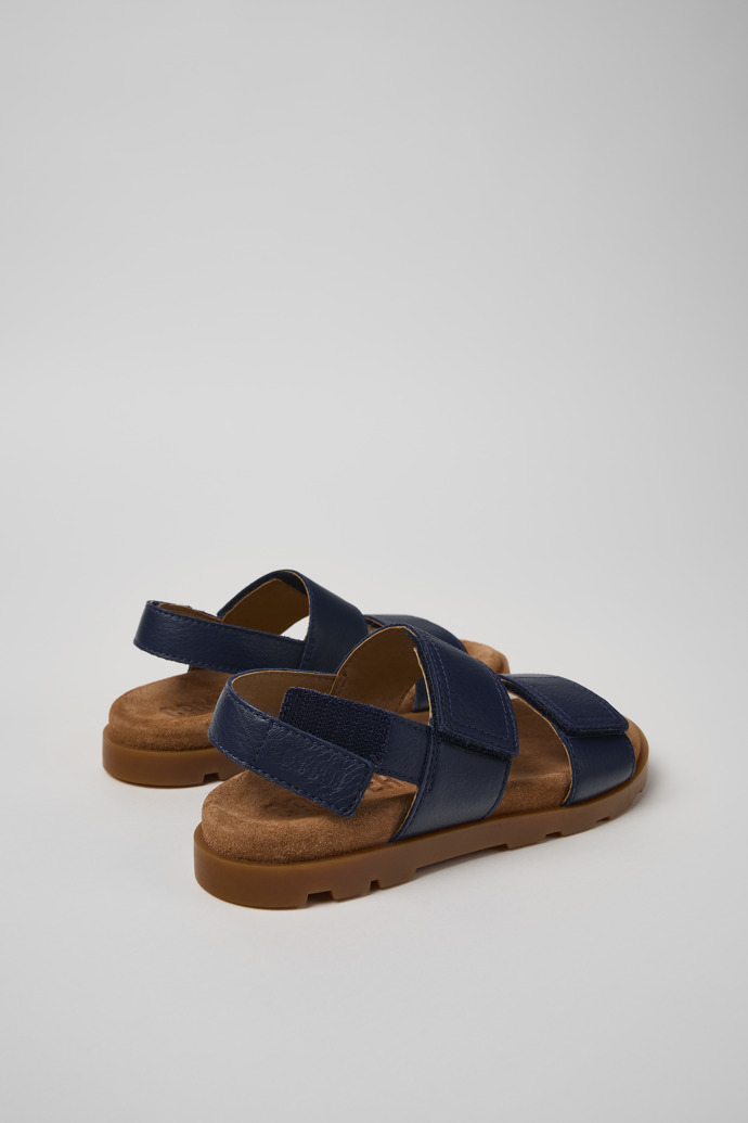 Camper Brutus Sandal - Blaue Ledersandalen mit Doppelriemen