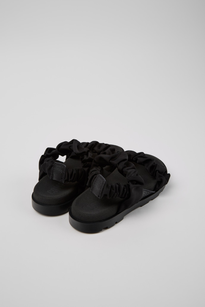 Camper Brutus Sandal - Schwarze Kindersandale aus Leder und Recycling-PET.