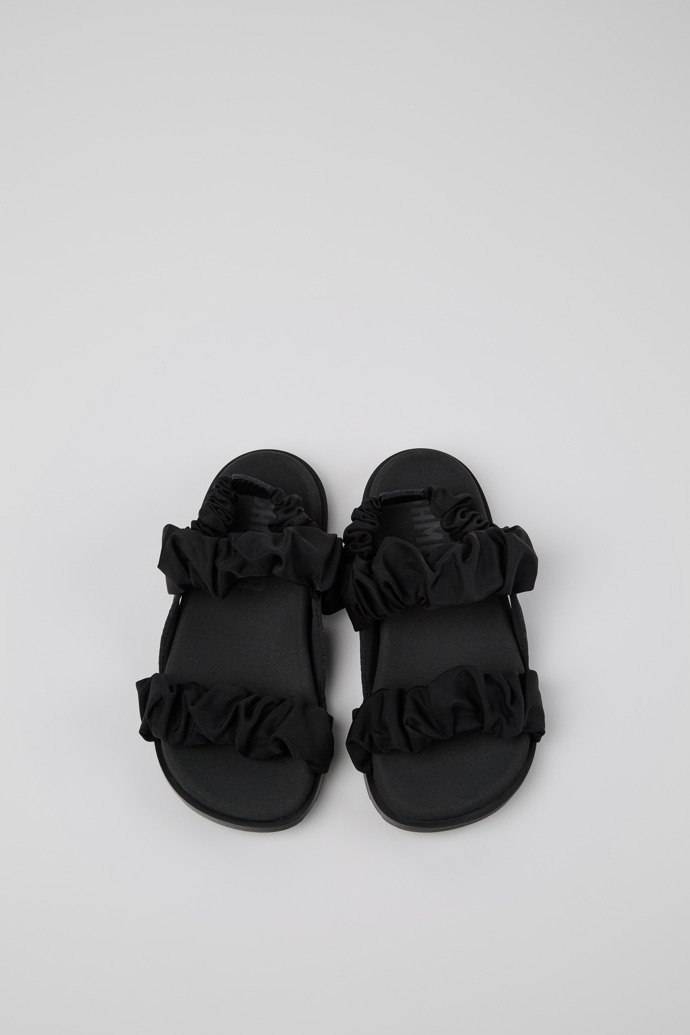 Camper Brutus Sandal - Schwarze Kindersandale aus Leder und Recycling-PET.