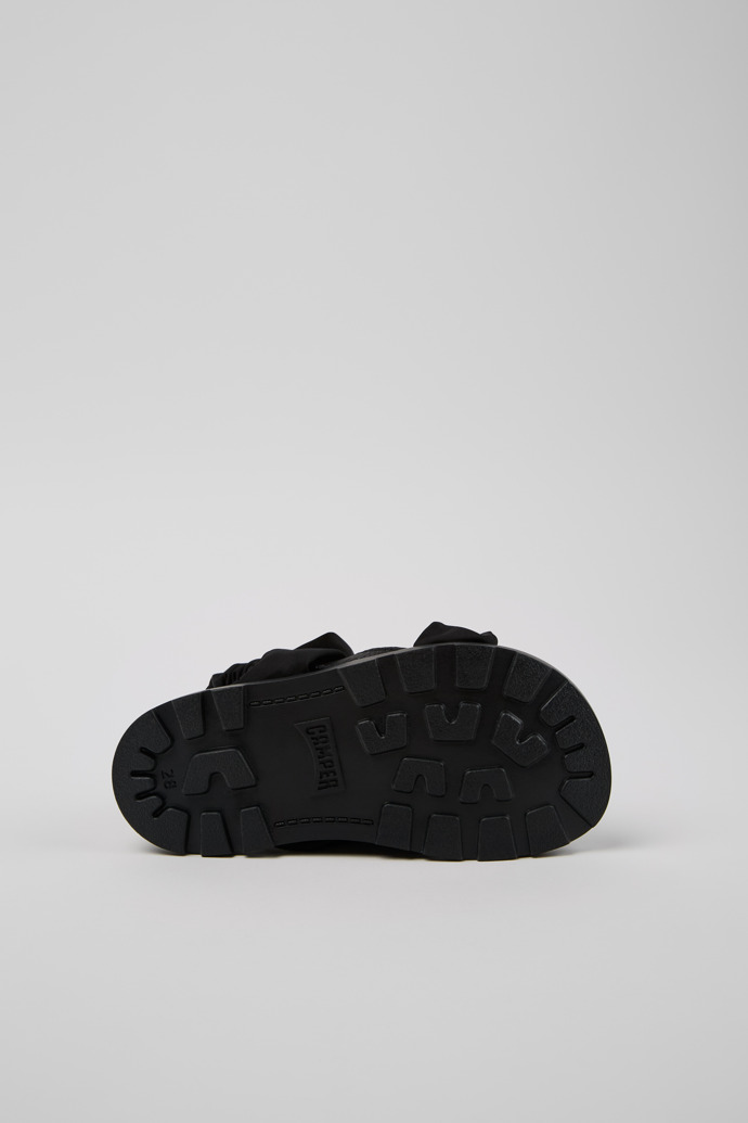 Camper Brutus Sandal - Schwarze Kindersandale aus Leder und Recycling-PET.