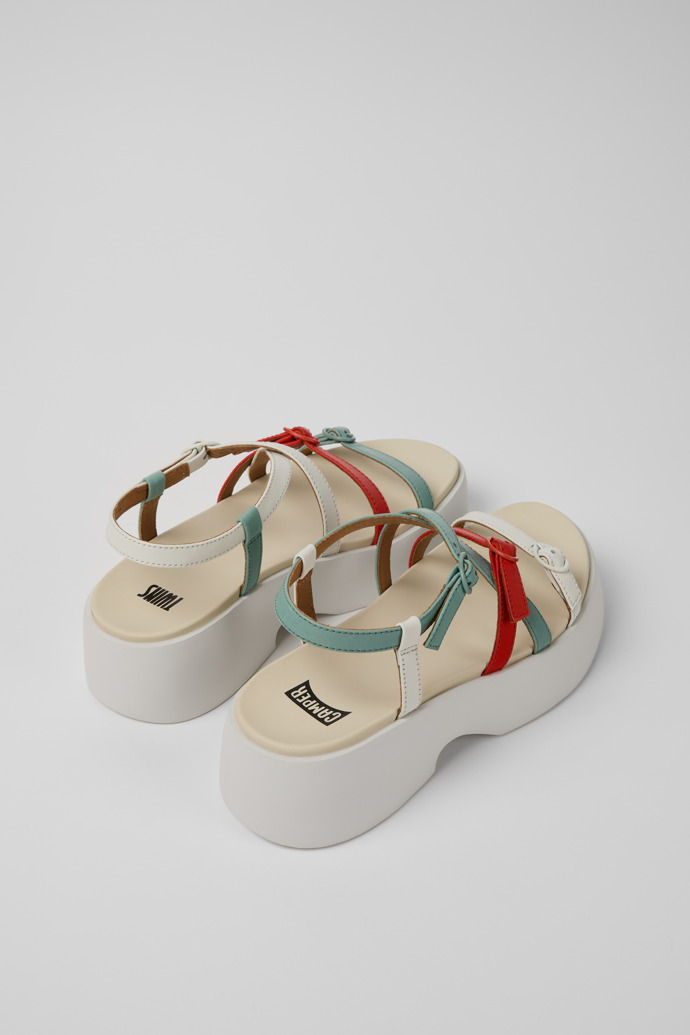Camper Twins - Mehrfarbige Ledersandalen für Damen.