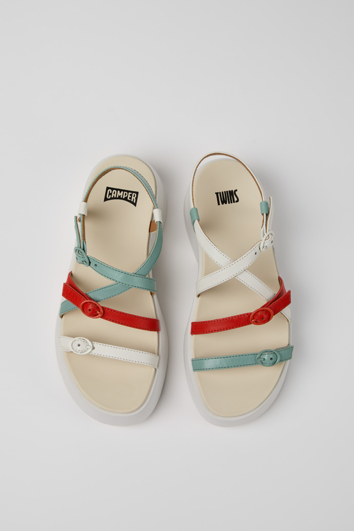 Camper Twins - Mehrfarbige Ledersandalen für Damen.