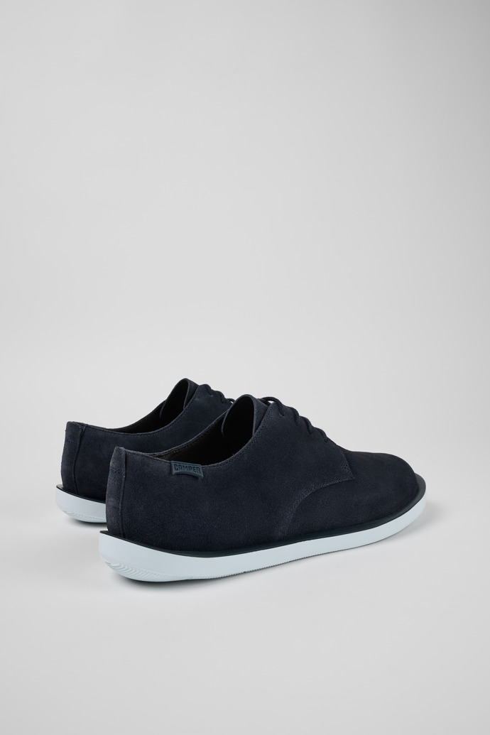 Camper Wagon - Blauer Herrenschnürschuh aus Nubukleder