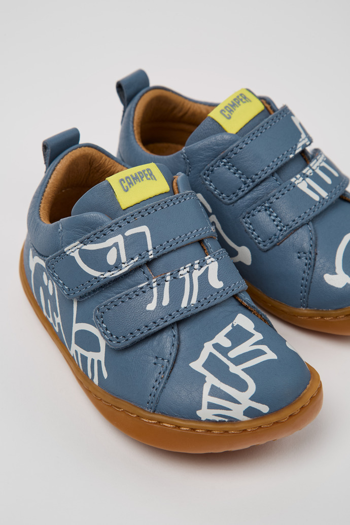 Camper Twins - Graue und weiße Lederschuhe für Kinder