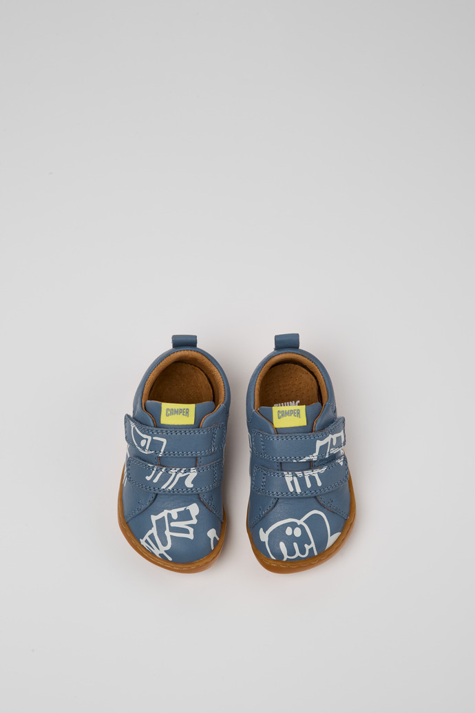 Camper Twins - Graue und weiße Lederschuhe für Kinder