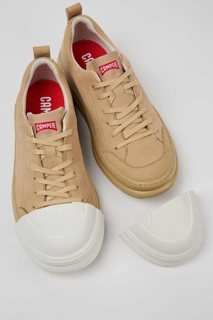 Camper Junction Runner - Beige Sneakers aus Nubukleder für Damen.
