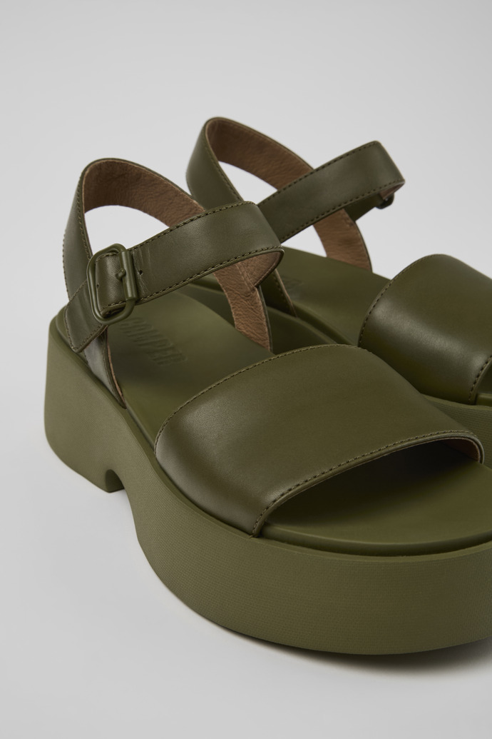 Camper Tasha - Grüne Ledersandalen für Damen