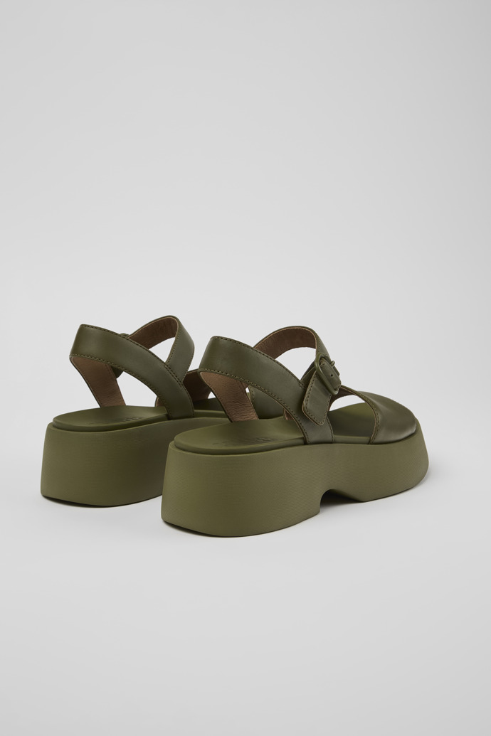 Camper Tasha - Grüne Ledersandalen für Damen