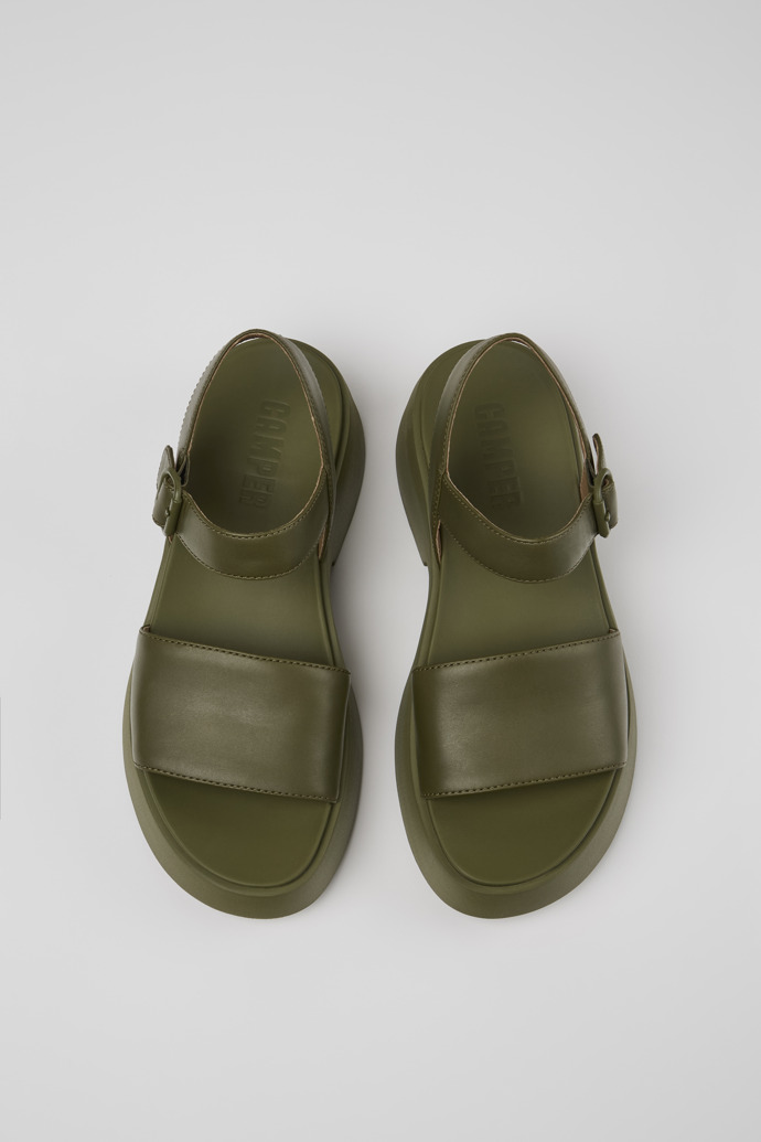 Camper Tasha - Grüne Ledersandalen für Damen