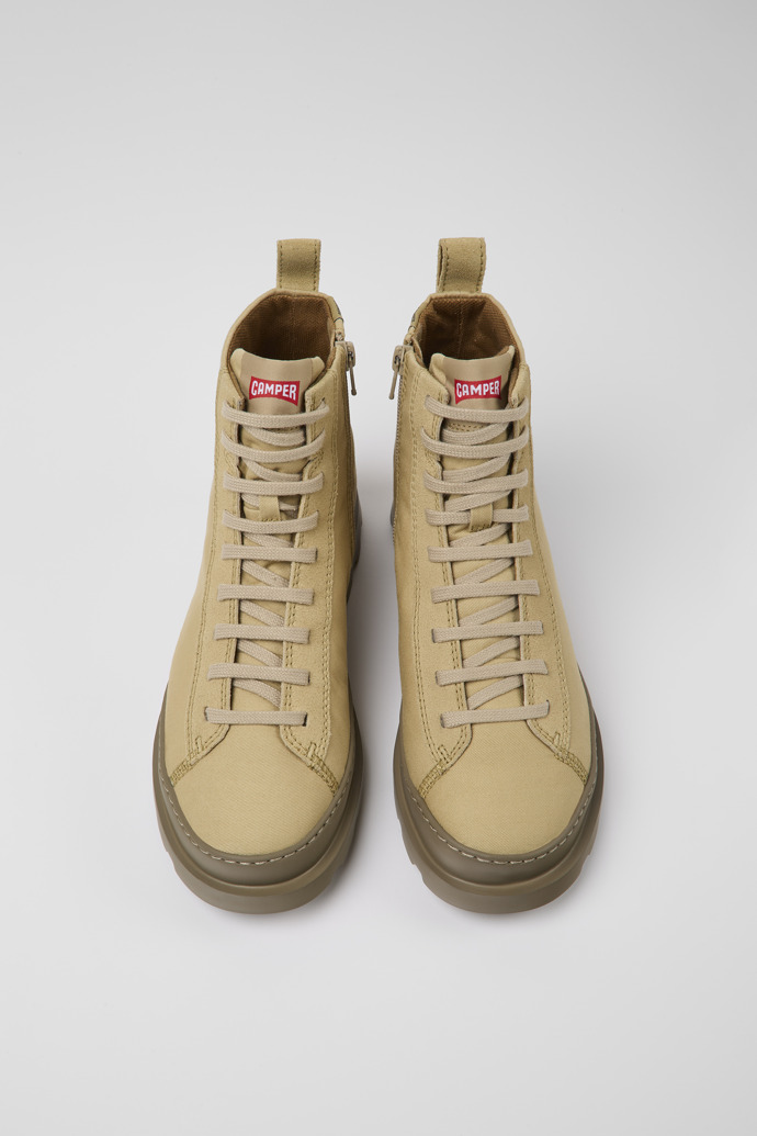 Camper Brutus - Beige Damenstiefelette aus Nubukleder und Textil
