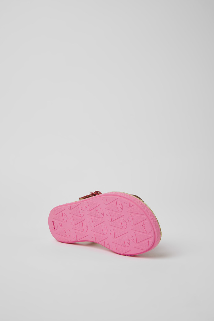 Camper Twins - Rosa-rote Kindersandale aus Leder