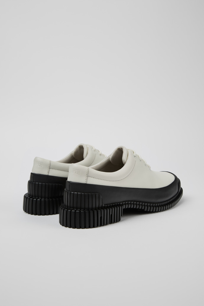 Camper Pix - Damenschnürschuh aus Leder in Weiß und Schwarz