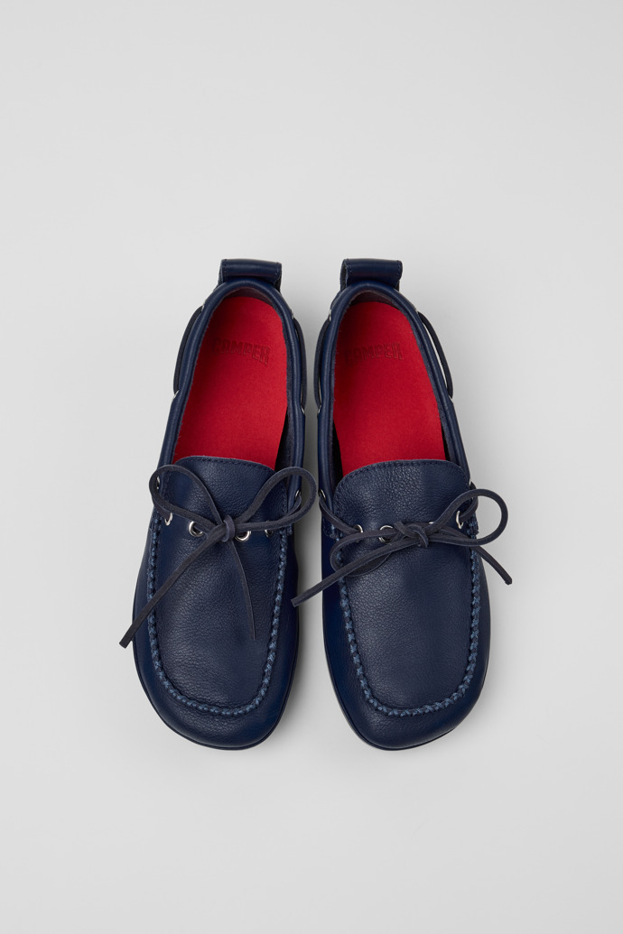 Camper Right Nina - Blauer Lederballerina für Damen.