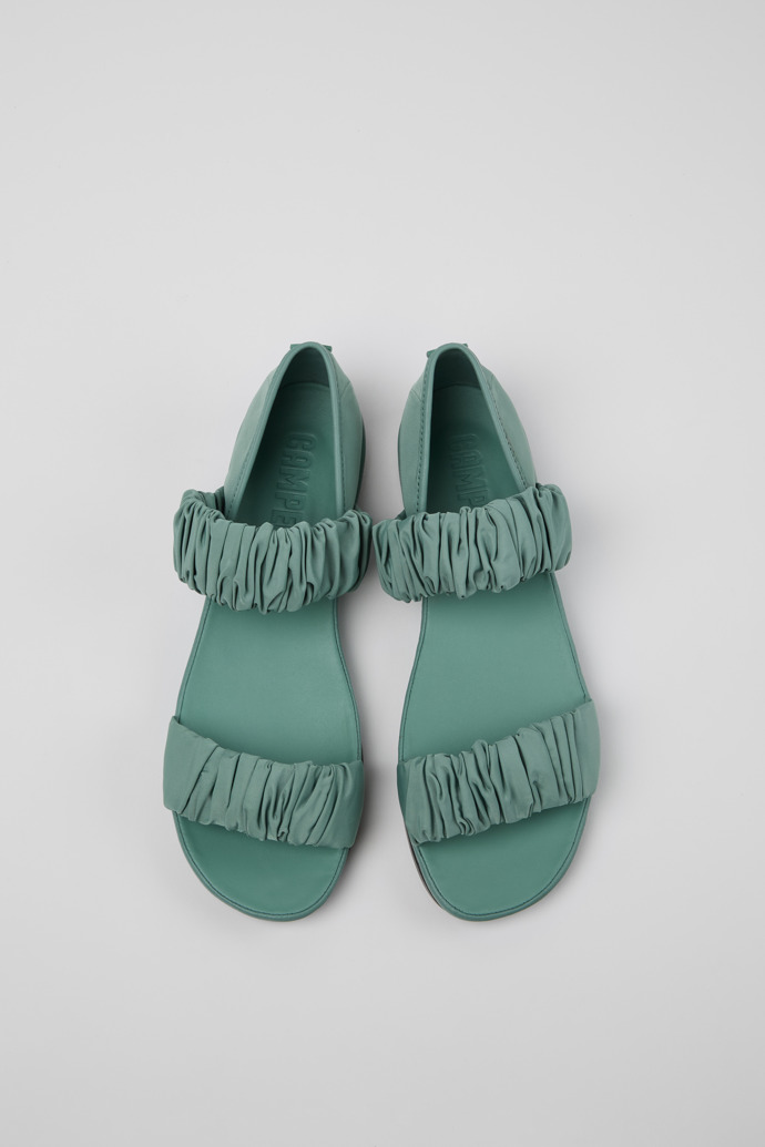 Camper Right - Grüne Sandalen aus recyceltem PET und Leder für Damen.