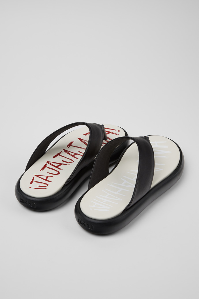 Camper Twins - Schwarze Ledersandalen für Damen.