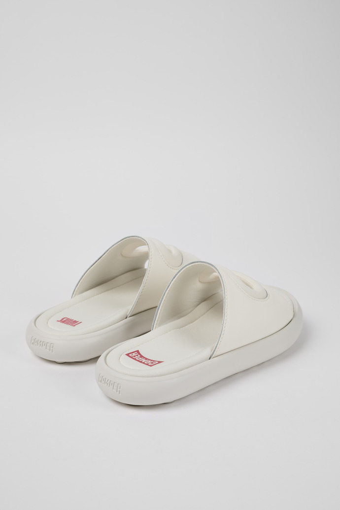 Camper Twins - Weiße Damenpantoletten aus Leder/Textil
