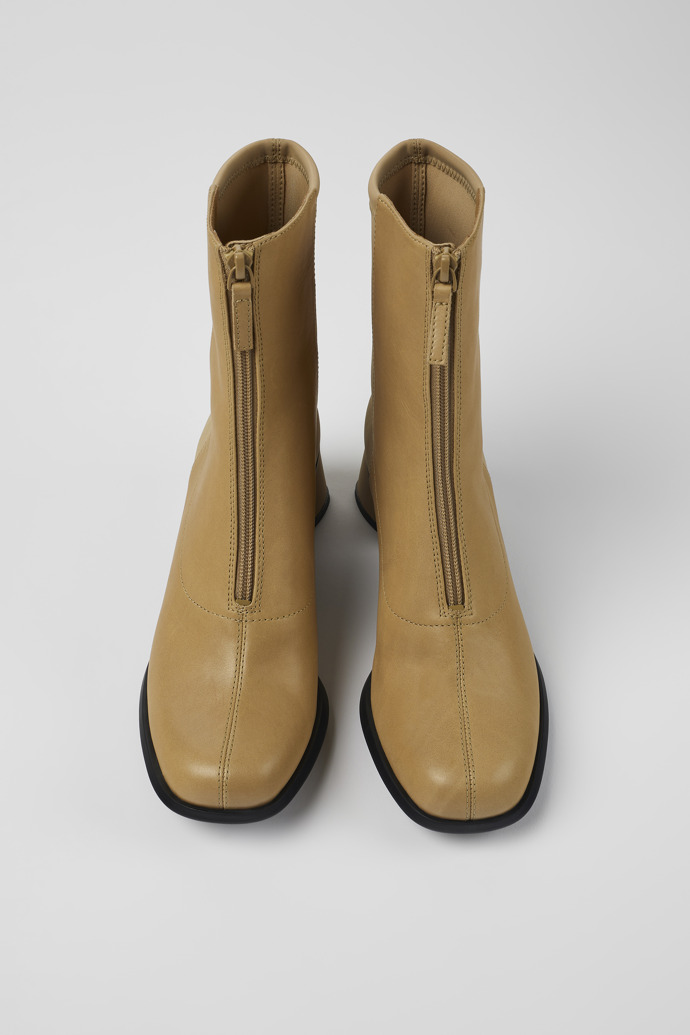 Camper Kiara - Beiger Damenstiefel aus Leder und Recycling-PET