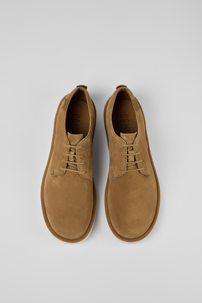 Camper Wagon - Brauner Herrenschnürschuh aus Nubukleder