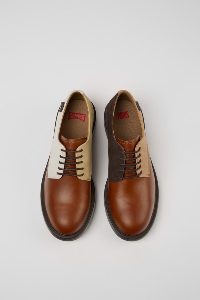 Camper Twins - Mehrfarbige Damenschuhe aus Leder und Nubukleder.
