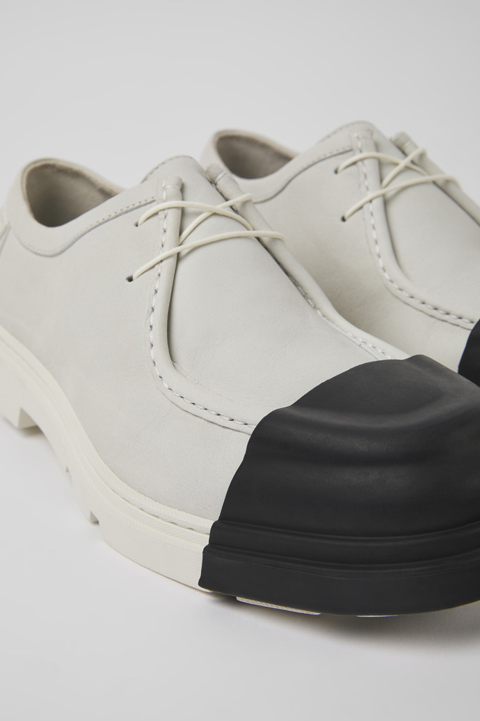 Camper Junction - Weißer Herrenschuh aus ungefärbtem Leder
