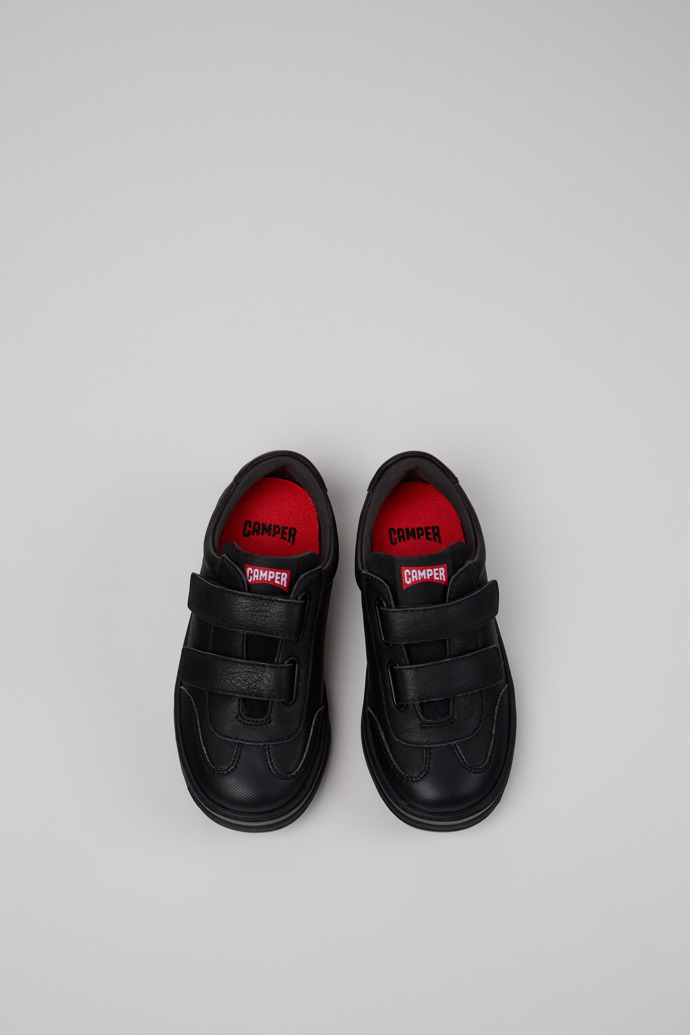 Camper Runner - Schwarzer Kindersneaker aus Leder und Nubukleder.