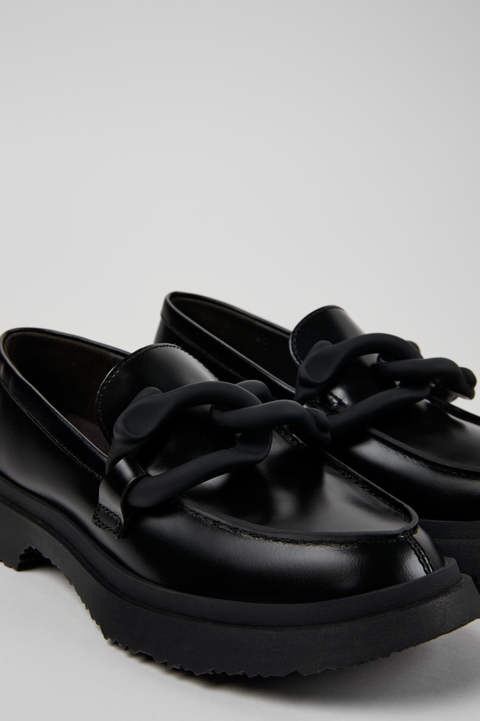 Camper Walden - Schwarze Lederwomen's Moccasin/Ballerina.