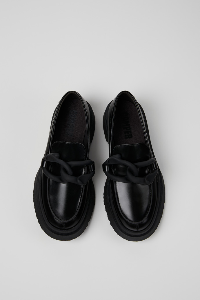 Camper Walden - Schwarze Lederwomen's Moccasin/Ballerina.