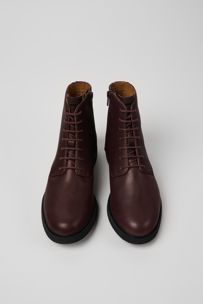 Camper Iman - Weinroter Damenschnürstiefel aus Leder