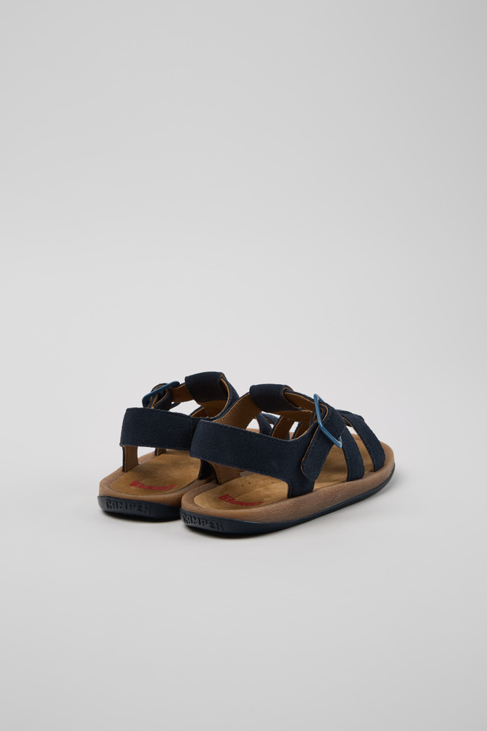 Camper Bicho - Blaue Kindersandale aus Nubukleder.