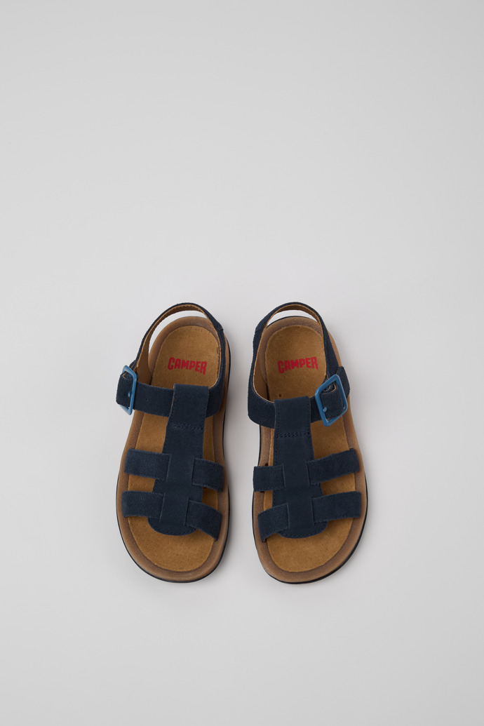 Camper Bicho - Blaue Kindersandale aus Nubukleder.
