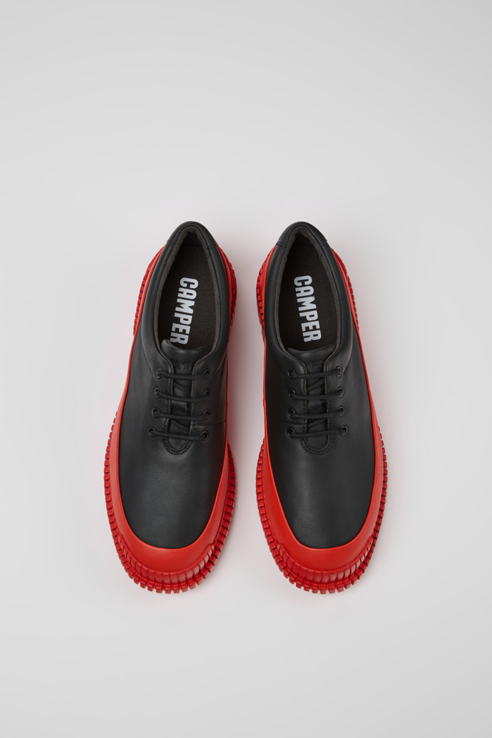 Camper Pix - Damenschnürschuh aus Leder in Schwarz und Rot