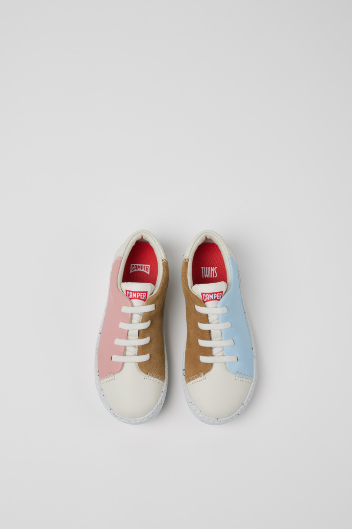 Camper Twins - Mehrfarbige Kindersneaker aus Leder und Nubukleder
